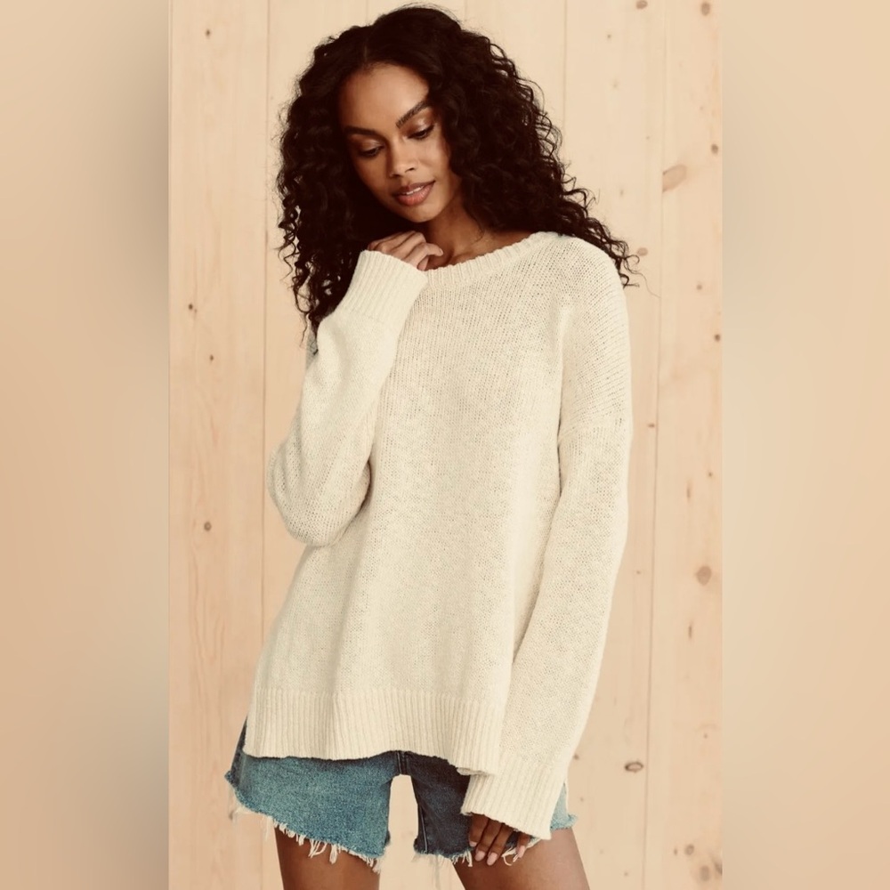 Jenni Kayne Cream Crew Neck Sweater